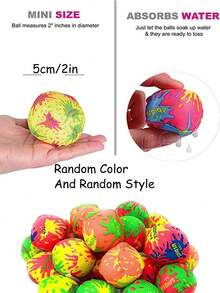 5/10 piezas Pelotas de esponja para bombas de agua, pelotas suaves para peleas de agua (estilo y color al azar) - Multicolor - Ver 3