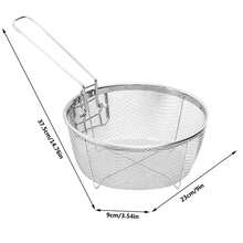 1pc Stainless Steel French Fries Fryer Basket, 23cm Foldable Round Fry Basket For Separating Fried Chicken & Draining Oil - Silver - View 6
