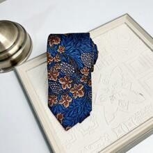 1pc Men's Handmade Print Peacock & Paisley Pattern Necktie In Dark Green, Suitable For Suit, Wedding And Parties - Multicolor - View 13