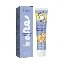 100g 宠物牙垢去除和牙齿美白牙膏，猫狗口腔护理 - 白色 - 查看 12