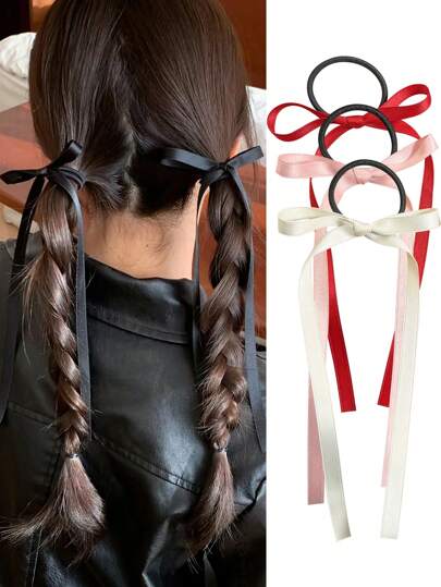 2 قطعة من أربطة الشعر المرنة ذات العقدة الأنيقة والبسيطة، للارتداء اليومي، والملابس الشارعية، وتصوير الصور، مناسبة لأي مناسبة - أحمر/وردي/أسود/بيج/أخضر زيتوني/بني/أرجواني/أخضر نعناعي، أربطة شعر، حاملات ذيل الحصان، مطاط الشعر، حبال الشعر، كرات الشعر