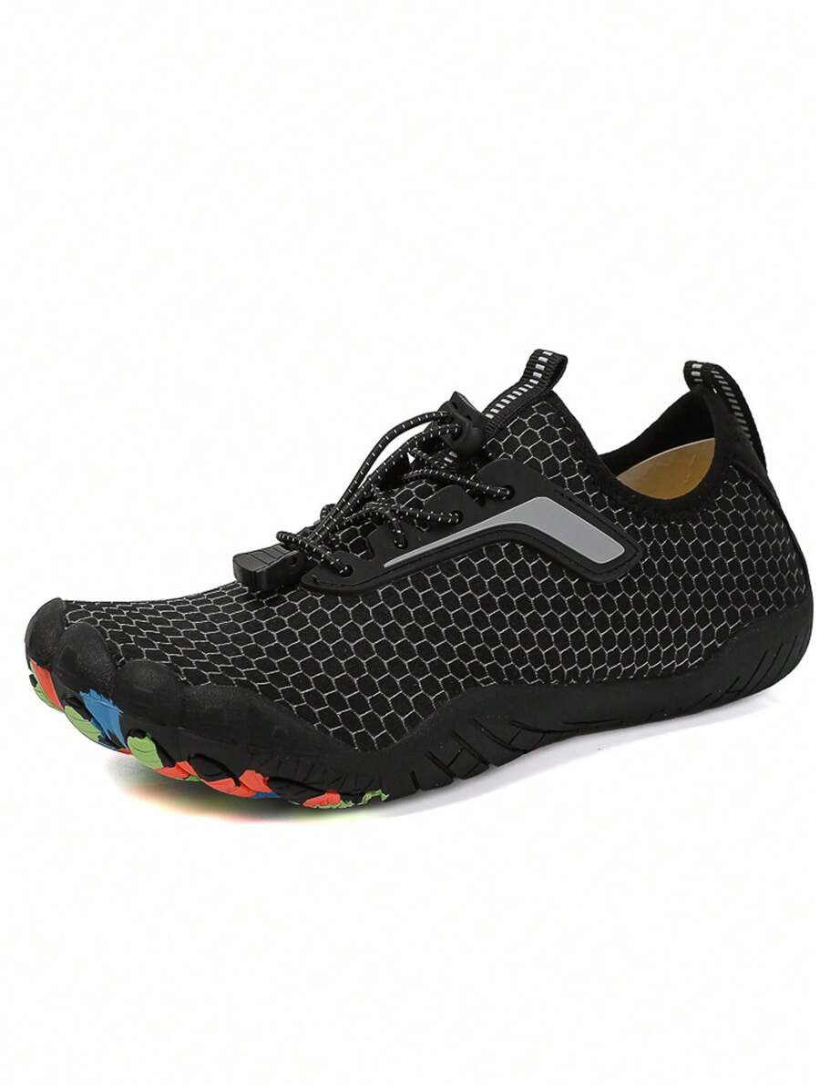 Multi-Functional Plus Size Yoga Beach Shoes For Water Hiking - Black and White - View 1