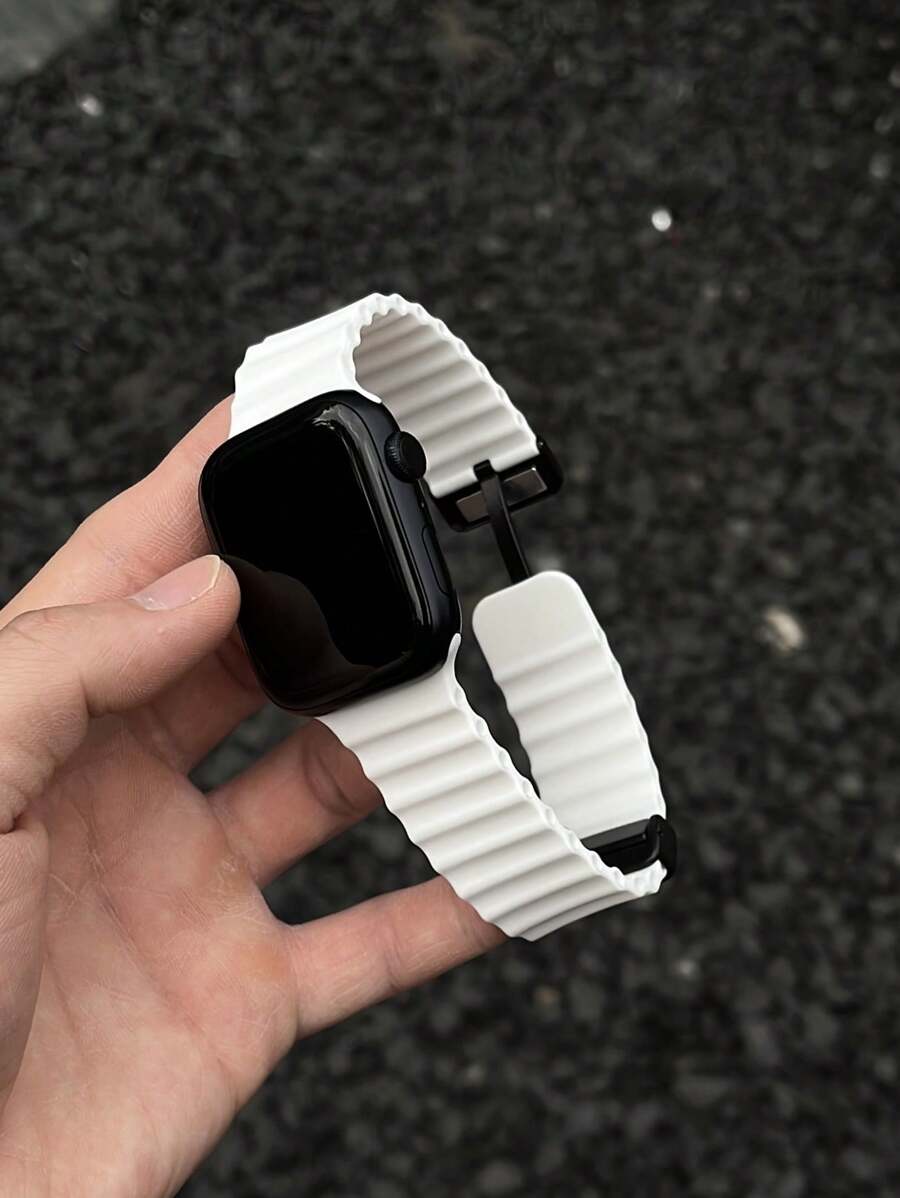 1条男女通用液态硅胶运动风磁吸智能手表表带，兼容 42mm、38mm、40mm、41mm、44mm、45mm、46mm、49mm，时尚智能手表替换表带，适用于Series Ultra2、Ultra SE2、SE 11、10、9、8、7、6、5、4、3、2、1，适合作为学生返校礼物