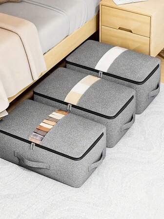 1pc Large Capacity Zippered Storage Bag For Under The Bed, With Window, For Clothes, Bedding, And Misc Decorations Decor Festival Decor Room Decor Home Decor Decor Bedroom Decor Dress Pants Shoes Jeans Boots Skirt