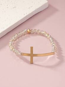 1 Miếng Đúng mốt Tối giản Đầy màu sắc Hạt thủy tinh & Kim loại Bùa chéo Vòng tay Đối với Bất kì cơ hội - vòng tay đính cườm - Xem 16