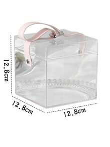 1pc Transparent Acrylic Gift Box Wedding Favor Box Handled Gift Package Box - Transparent Color - View 3