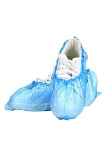 100 Pcs Waterproof Boot Covers Plastic Disposable Shoe Covers Overshoes Rain Shoe Covers Mud-Proof Blue Color For School,Office,Household,Travel - Blue - View 5