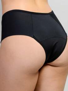 Calcinha Absorvente Menstrual Comfort, para incontinência, antibacteriana, Reutilizável Clássica Feminina - ENVIO IMEDIATO - Preto - Visão 2
