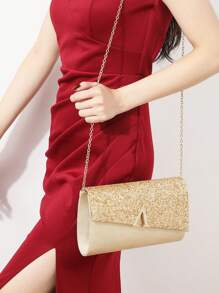 4入組鑽石珠寶套裝，閃亮項鍊耳環手鐲套裝，適用於婚禮手拿包/晚宴籠袋/信封手拿包/婚禮晚會新娘手拿包，Tready派對袋和新娘袋，適用於派對，婚禮，晚宴，配搭婚紗，正式禮服，晚禮服，生日裙，派對裙 - 金色 - 查看 5