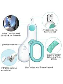 1pc Mini Pet Nail Trimmer With LED Light, Convenient For Trimming Claws Of Small Medium Cats And Dogs