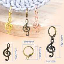 5pcs Musical Note Shaped Stitch Markers For Knitting, Cute Knitting Tools, Sweater Needle Counter, Position Marker, Beginners Essentials, Knitting Counter, Knitting Needle And Stitch Holder, DIY Knitting Tools - Bronze - View 2