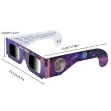 10pcs/5pcs North American Solar Eclipse Viewing Glasses, Neutral Color Printed Paper Frame Glasses, Outdoor Essential For Directly Observing The Sun (Assorted Colors & Patterns Shipped Randomly)