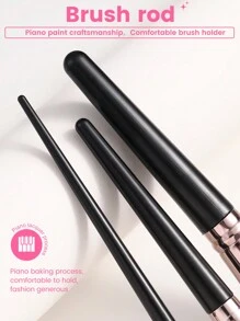36件套化妆刷套装，包含：1个多功能防水拉链化妆包 + 25支化妆刷 + 3个化妆海绵 + 3个三角粉扑 + 3个迷你气垫粉扑 + 1个化妆刷清洁工具 - 黑色 - 查看 4