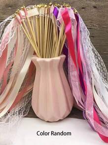 12pcs/Set Colored Ribbon Magic Wands, Random Color Fairy Wands Streamers Decoration For Wedding Party Supplies