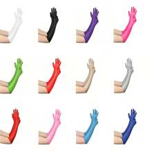 1 Pair Spring Summer Unisex Multicolor Nylon Spandex Gloves, Suitable For Driving, Sun Protection, Jewelry & Square Dance