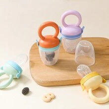 Mordedor Para Bebé Con Forma De Fruta Y Verdura, Chupete De Silicona Para Beber Agua, Comer Frutas Y Verduras - Amarillo - Ver 1