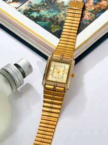 1 件时尚方形休闲男士石英表作为返校学生的礼物