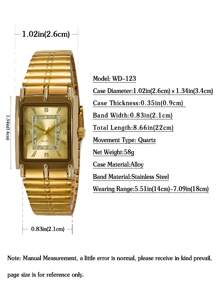 1 件时尚方形休闲男士石英表作为返校学生的礼物