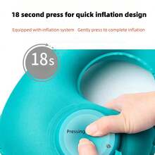 1pc Inflatable U-Shaped Pillow, Press To Automatically Inflate Portable Travel Neck Protection Pillow, Outdoor Travel Inflatable Pillow - Green - View 5