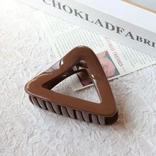 1包適用於細到厚捲曲頭髮的大號髮夾，三角形大號白色/灰色/棕色夾子，完美的時尚鉗子及女士和女孩的頭髮造型配件，聖誕節禮物、休閒任意場合適用 - 咖色 - 查看 6