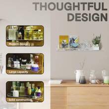 2/4 Piezas Estante Flotante De Acrílico Para Pared, Organizador De Estante Flotante Invisible, Para Libros, Figuritas, Almacenamiento De Marcos De Fotos, Estantes Montados En La Pared Para Hogar, Baño, Salón De Uñas, Spa (15 X 4.3 X 2'') - Blanco - Ver 4