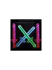 Light-Up & Sound-Making Pixel Sword/Mosaic Sword For Gaming Toy Wholesale - Multicolor - View 2