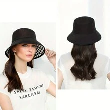 1pc Double-Sided Bucket Hat For Women, Checkerboard Casual Sun Hat Foldable For Outdoor/Vacation, Summer - A - View 5