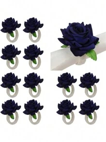 1pc/6pcs/12pcs/24pcs Simulation Napkin Rings Western-Style Hotel Mouth Cloth Handmade Creative Mori Style Rose Napkin Holder New Napkin Buckle