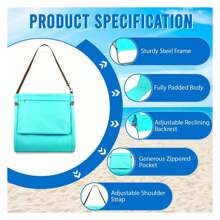 Portable Beach Mat Lounge Chair And Tote Plain Blue - Multicolor - View 4