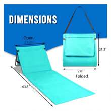Portable Beach Mat Lounge Chair And Tote Plain Blue - Multicolor - View 3