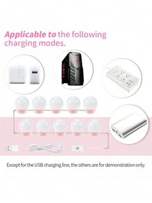 LED Light Makeup Mirror Bulbs Vanity Lights USB Vanity Lights Bathroom Dressing Table Lighting Dimmable LED Vanity Light For Mirror Light - Army Green - View 7