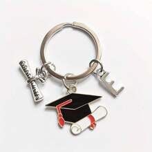 Llavero colgante de aleación de graduación de doctorado, regalo de graduación de bachiller, regalo de último año de secundaria, accesorio de coche, dije para bolso, recuerdo escolar