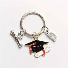 Llavero colgante de aleación de graduación de doctorado, regalo de graduación de bachiller, regalo de último año de secundaria, accesorio de coche, dije para bolso, recuerdo escolar
