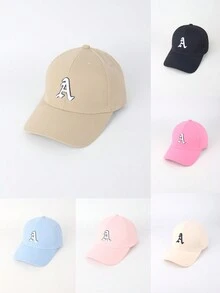 1 Miếng Đúng mốt Của phụ nữ Mũ bóng chày Với Chữ thêu Thích hợp Đối với Tất cả các mùa , Kỳ nghỉ , Cặp đôi , Hằng ngày Du lịch , Ngoài trời Và Giải trí Thể thao - Chữ A - Xem 12