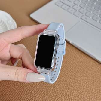 1pc Replacement Strap Compatible With Huawei Honor Band 6/6 Pro/7/9 Or Huawei Band 7/8 With Japanese-Style Buckle And Transparent Casing, Suitable For Both Men And Women, Ins Style For Personal Use In Summer