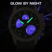 Foxbox New Kids Watch 50M Waterproof Clock Display LED Dual Display Watch Quartz Military Sports Kids Watch - Gold - View 5