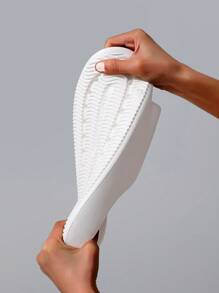 OK Men's Single Band Slides,Fashionable White EVA Slippers,Open Toe Shoes With Letter Graphic For Indoor Outdoor Beach House - White - View 4