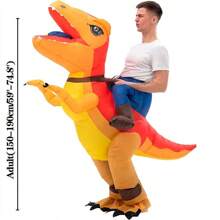 成人充气恐龙服装，霸王龙服装，男女充气服装，骑乘式恐龙服装，趣味恐龙服装，圣诞节万圣节充气服装 - 騎乘迅猛龍 - 查看 3