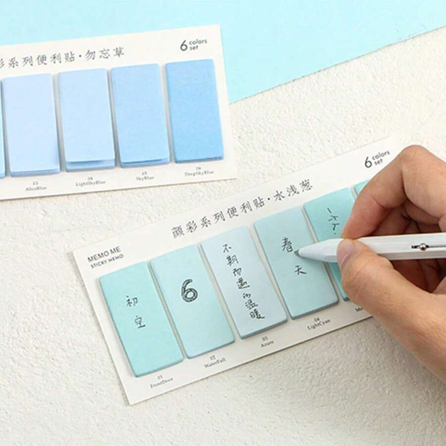 6pcs Colorful Sticky Notes Paper SelfAdhesive Stickers For Notes