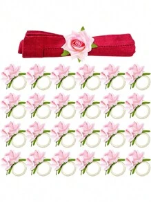 1pc/6pcs/12pcs/24pcs Simulation Napkin Rings Western-Style Hotel Mouth Cloth Handmade Creative Mori Style Rose Napkin Holder New Napkin Buckle