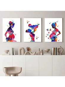 1 Pieza Pintura De Lienzo De Madre E Hijo Con Impresión Médica, Carteles De Acuarela De Mujer Embarazada, Arte De Pared De Obstetricia Y Ginecología Sin Marco, Decoración De Habitación - A - Ver 4