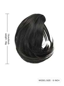 Synthetic Short Ponytail Black 6-Inch Bun Hair Comb Clip Hair Bundle Adjustable Drawstring Ponytail Synthetic Hair Piece Female Extension