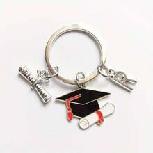 Llavero colgante de aleación de graduación de doctorado, regalo de graduación de bachiller, regalo de último año de secundaria, accesorio de coche, dije para bolso, recuerdo escolar