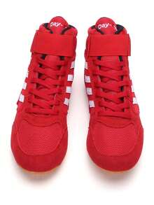 Unisex Four Seasons General Wrestling Shoes With  And Laces For Competition Use - Red - View 4