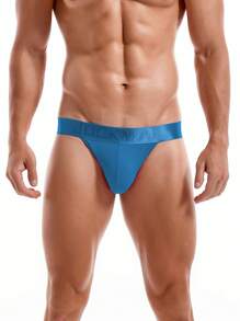 JOCKMAIL JOCKMAIL Men Breathable Sexy Butt-Flaunting Simple Athletic Jockstrap, Cool Light Blue