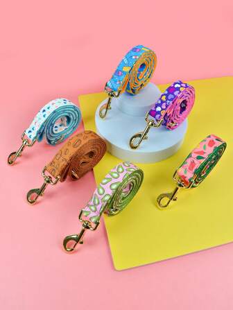 Valentine's Day And New Year Gifts Lovely Pet Traction Rope Double-Sided Printing Pet Dog And Cat Holiday Gift Leash