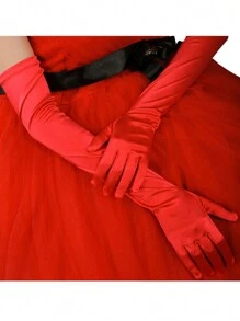 1 双女士黑色欧美风及肘尼龙防晒遮疤新娘手套，适合婚礼拍摄、情人节配饰、夏季、海滩、优雅、派对等场合。 - 全指過手肘手套 - 查看 9