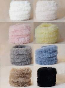 1 pieza/1M Hilo de hierro multicolor con pelo de conejo esponjoso, cinta, barra, cuerda, tela de fieltro para manualidades y accesorios de costura DIY