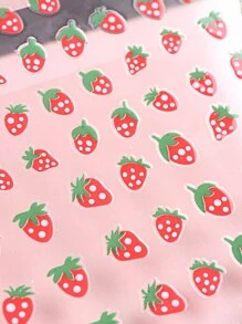 3D草莓可爱指甲贴纸Y2K心形春夏美甲装饰滑块自粘指甲贴花（2包）DIY - 彩色 - 查看 4