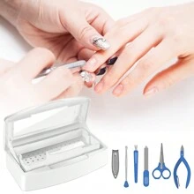 TOEDO Sterilizer For Nail Tools, Sterilization Tray For Tweezers, Nail Supplies, Hair Salon, Nail Tech Must Haves - White - View 6